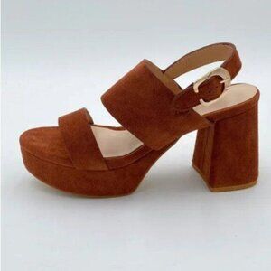 FOWT Women Open Toe Platfrom Sandals Chunky Mid Heel Slingbacks Buckle Wide Band